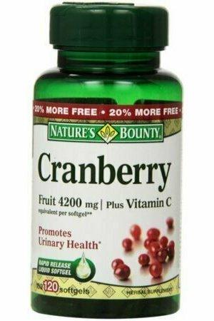 Nature's Bounty Cranberry Fruit 4200 mg, Plus Vitamin C Softgels, 120 each
