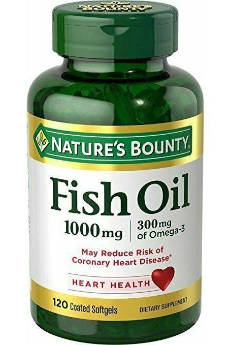 Nature's Bounty Fish Oil 1000 mg Omega-3 & Omega-6, 120 Odorless Softgels