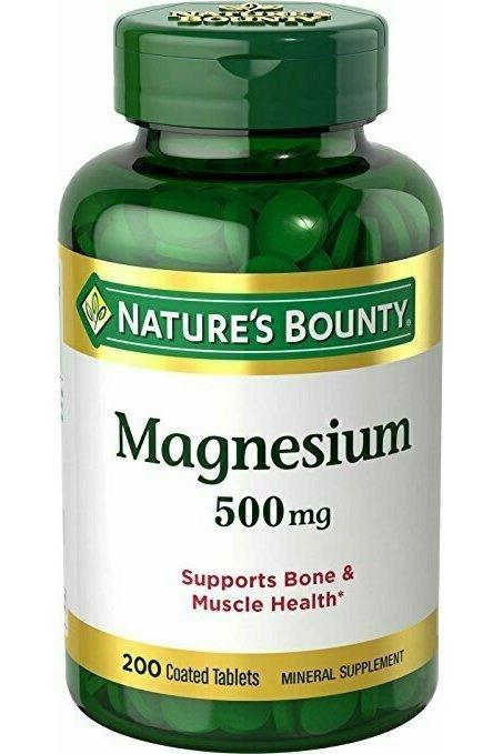 Nature's Bounty Magnesium, 500 mg, 200 Coated Tablets,