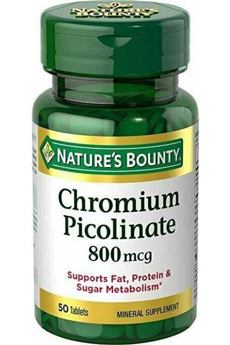 Nature's Bounty Mega Chromium Picolinate 800 Mcg, 50 Tablets
