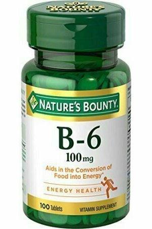 Nature's Bounty Vitamin B-6 100 mg Tablets 100 Tablets Each