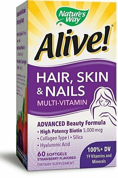 Nature's Way Alive! Hair, Skin & Nails Multivitamin with Biotin 60 Softgels