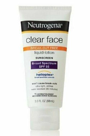 Neutrogena Clear Face Sunscreen Lotion, Spf 55 - 3 Oz