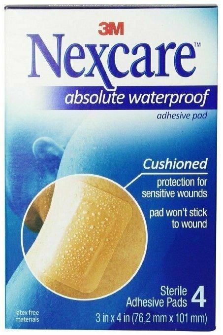 Nexcare Absolute Waterproof Adhesive Gauze Pad, 3 x 4 Inches