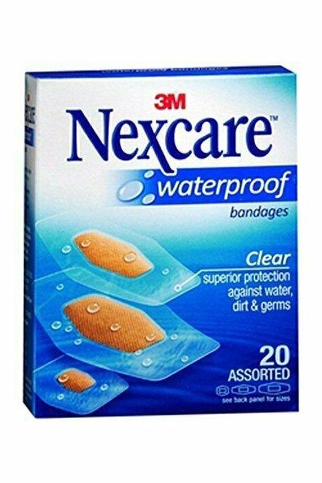 Nexcare Waterproof Clear Bandage, Assorted Sizes, 20 ct