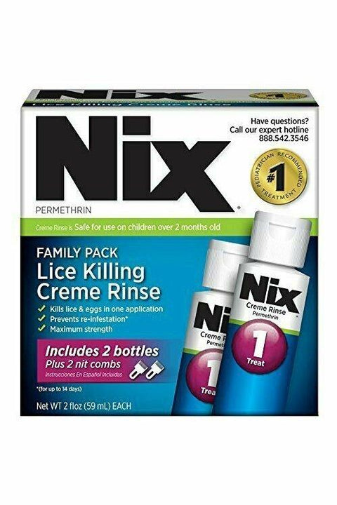 NIX Lice Treatment Family Pack 2x2 OZ Bottles