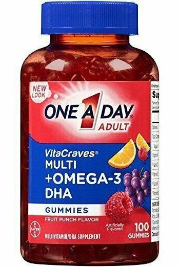 One A Day VitaCraves Multivitamin Gummies Plus Omega-3 DHA, 100 Count