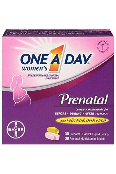 One A Day Women's Prenatal Multivitamins Two Pill Formula, 30+30 Count
