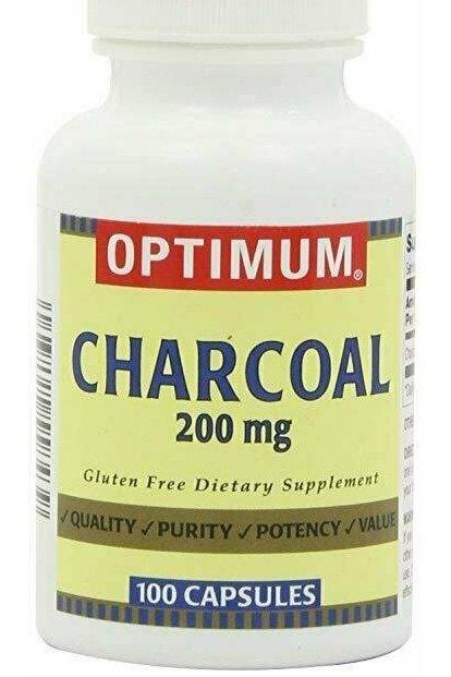 Optimum Charcoal Capsules, 200 Mg, 100 Count