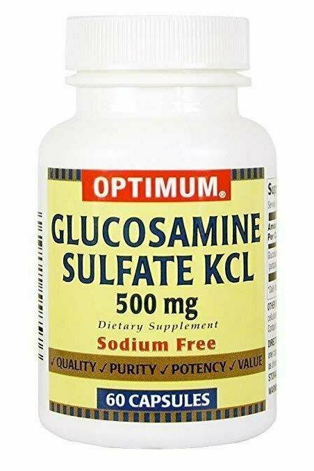 Optimum Glucosamine Sulfate KCL Capsules, 500 Mg, 60 Count
