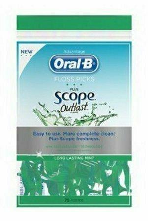 Oral-B Advantage Dental Floss Pick With Scope, - 75 Each