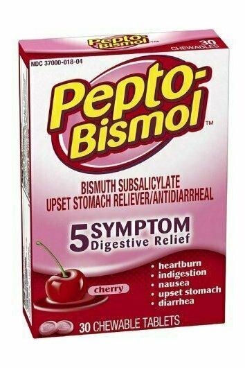 Pepto-Bismol 5 Symptoms Digestive Relief Chewable Tablets, Cherry 30 each