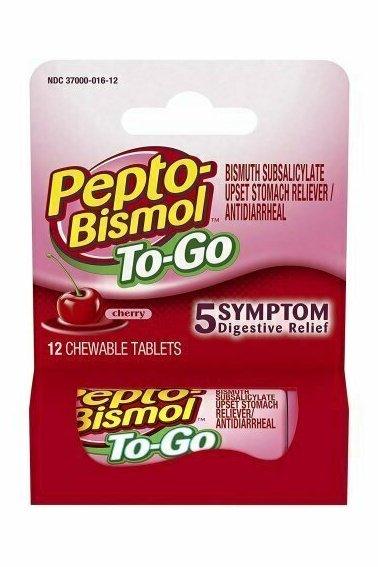 Pepto-Bismol To-Go Chewable Tablets Cherry 12 each