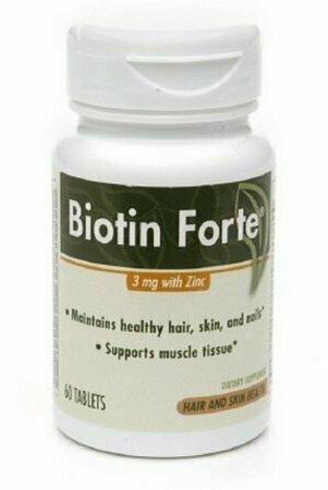 PhytoPharmica Biotin Forte, 3mg with Zinc, Tablets, 60 ea