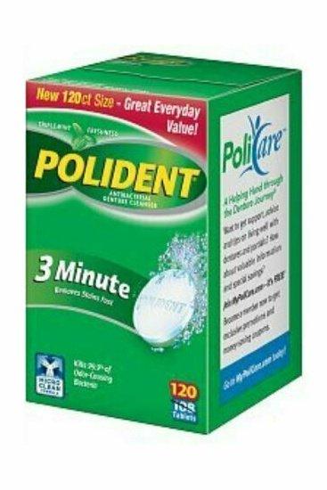 Polident 3 Minute, Antibacterial Denture Cleanser 120 each
