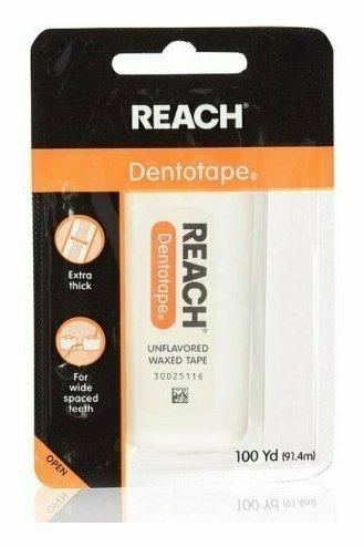 REACH Dentotape Waxed Tape, Unflavored 100 Yards