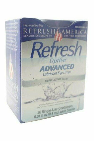 REFRESH Optive Advanced Lubricant Eye Drops Single Use Containers 30 pack