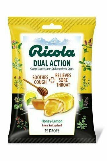 Ricola Dual Action Cough & Throat Drops, Honey Lemon 19 each