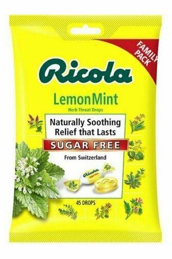 Ricola Herb Throat Drops, Sugar Free, Lemon Mint 45 each