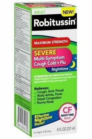 Robitussin Severe Maximum Strength Cough, Cold, & Flu Nighttime Medicine 8 oz