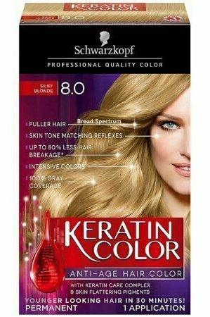 Schwarzkopf Keratin Color Anti-Age Hair Color, Silky Blonde 8.0 1 each