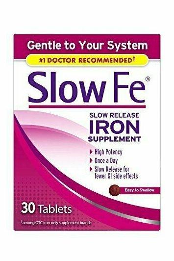 Slow Fe Iron Supplement Slow Release, High Potency, 30 count