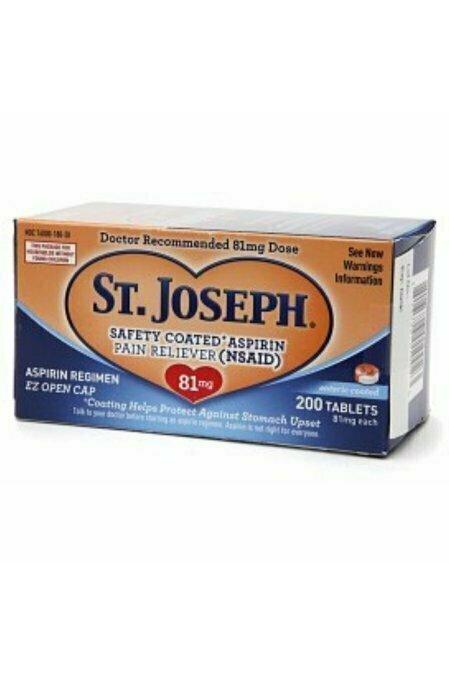 St. Joseph Enteric Coated Aspirin 81mg 200 Tablets