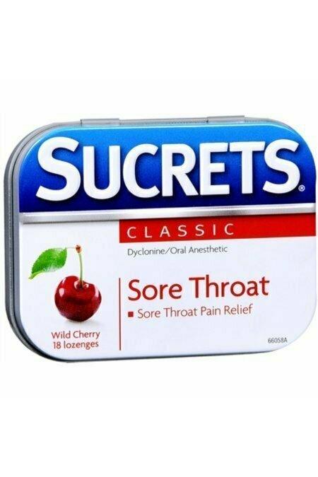 Sucrets Original Formula Sore Throat Lozenges Wild Cherry 18 Each