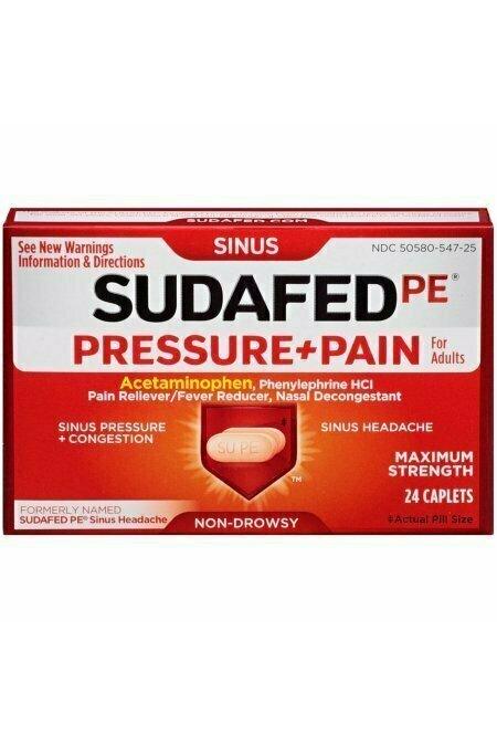 SUDAFED PE Pressure + Pain Maximum Strength Caplets for Adults 24 each