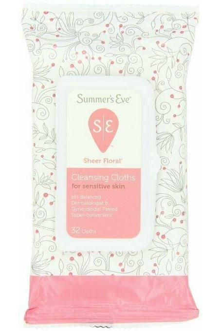 Summer's Eve Cleansing Cloths, Sheer Floral, 32 Count
