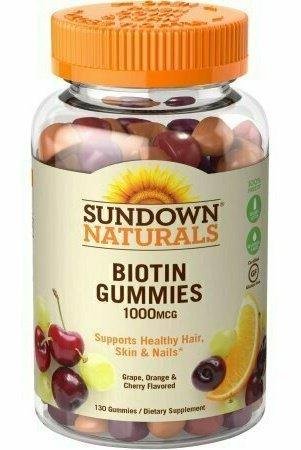Sundown Naturals Biotin Gummies Dietary Supplement, 1000mcg, 130 count