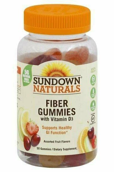 Sundown Naturals Fiber With Vitamin D3, 50 Gummies