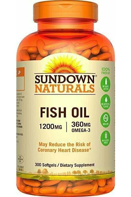 Sundown Naturals Fish Oil 1200 mg, 300 Softgels