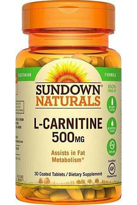 Sundown Naturals L-Carnitine 500 mg, 30 Tablets