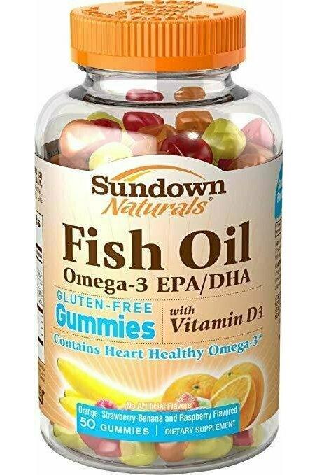 Sundown Naturals Omega Plus D3 Gummies, 50 Count