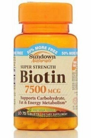 Sundown Naturals Super Strength Biotin 7500 mcg Tablets 50 ea