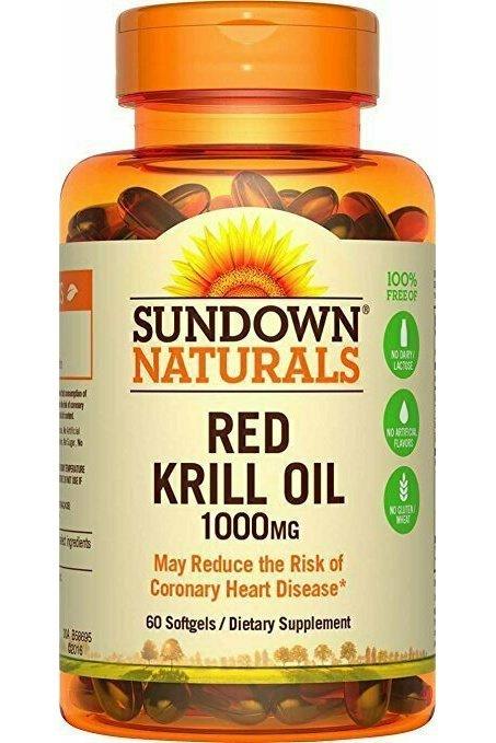 Sundown Naturals Triple Strength Red Krill Oil 1000 mg, 60 Softgels