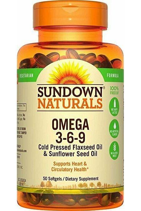 Sundown Naturals Vegetarian Omega 3-6-9 495 mg, 50 Softgels