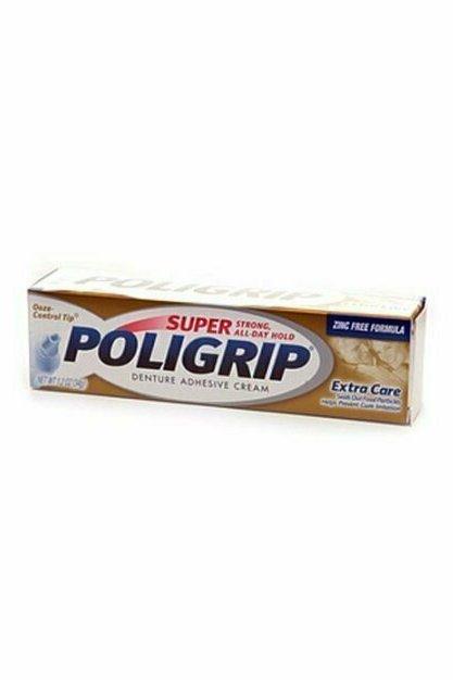 Super Poligrip Extra Care Denture Adhesive Cream With Poliseal, 1.2 Oz