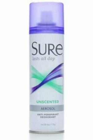 Sure Anti-Perspirant & Deodorant Aerosol, Unscented 6 oz