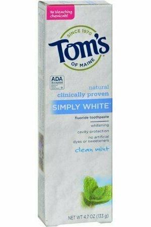 Tom's of Maine Natural Simply White Fluoride Toothpaste, Clean Mint 4.70 oz