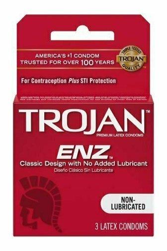 TROJAN Condoms Non-Lubricated Latex 3 Each