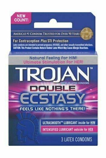TROJAN Double Ecstasy Condoms 3 each