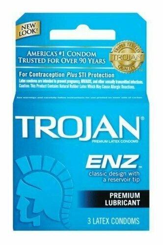 TROJAN Enz Condoms Lubricated Latex 3 Each