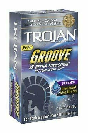 Trojan GrooveLatex Condoms, 2X Better Lubrication, 10 each