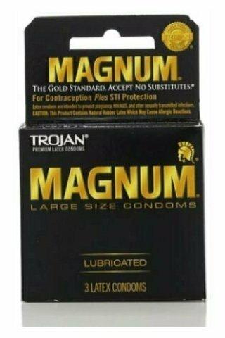 TROJAN MAGNUM Condoms Large Lubricated Latex 3 Each