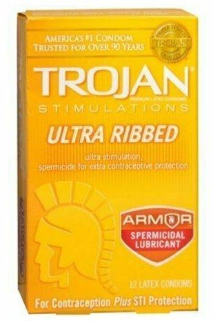 TROJAN Stimulations Spermicidal Latex Condoms 12 Each