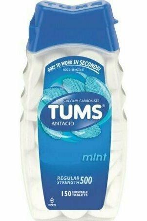 TUMS Antacid, Regular Strength Chewable Tablets, Mint 150 each