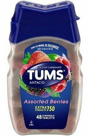 TUMS Extra Strength Antacid Chewable Tablets, Assorted Berries 48 each