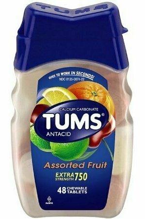 TUMS Extra Strength Antacid/Calcium, Assorted Fruits 48 each